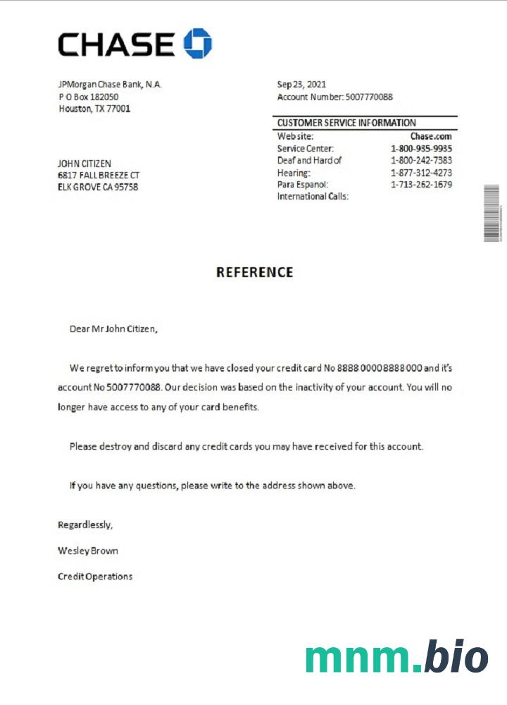 Przykład odniesienia do zamknięcia pościgu w USA w formatach Word i PDF